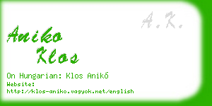 aniko klos business card