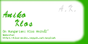 aniko klos business card